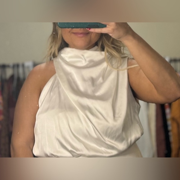 White Satin Romper - Picture 2 of 10